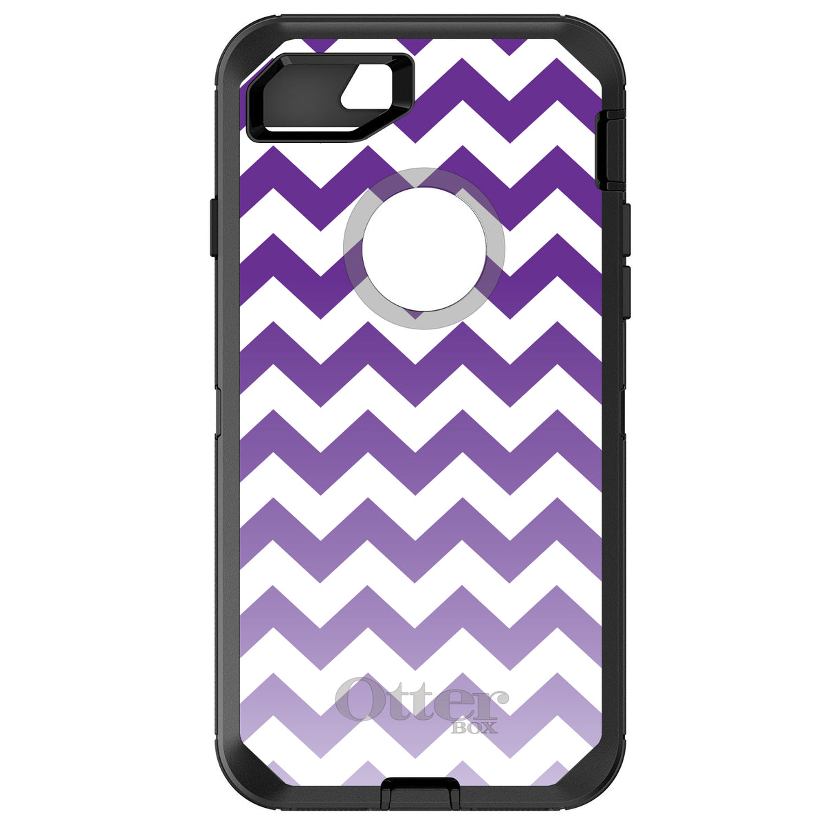White Purple Fade Chevron Stripes OtterBox Defender Case for iPhone & Galaxy