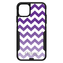 DistinctInk OtterBox Commuter Series Case for Apple iPhone or Samsung Galaxy - White Purple Fade Chevron Stripes
