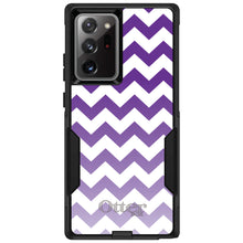 DistinctInk OtterBox Commuter Series Case for Apple iPhone or Samsung Galaxy - White Purple Fade Chevron Stripes