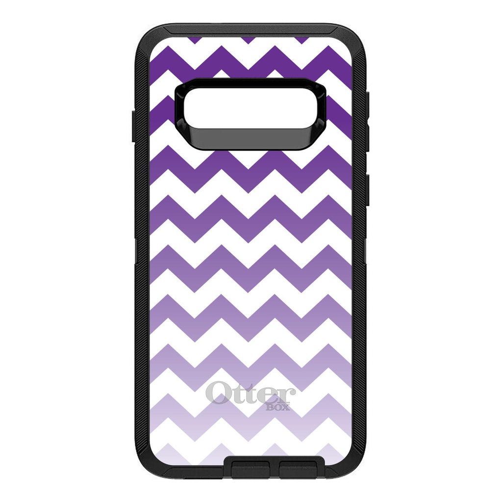 White Purple Fade Chevron Stripes OtterBox Defender Case for iPhone & Galaxy, view 9