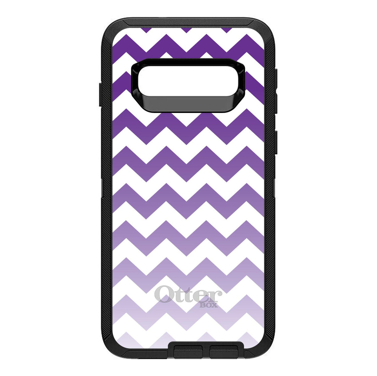 White Purple Fade Chevron Stripes OtterBox Defender Case for iPhone & Galaxy, view 9