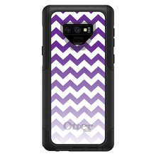 DistinctInk OtterBox Commuter Series Case for Apple iPhone or Samsung Galaxy - White Purple Fade Chevron Stripes