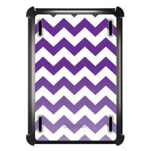 DistinctInk™ OtterBox Defender Series Case for Apple iPad / iPad Pro / iPad Air / iPad Mini - White Purple Fade Chevron Stripes