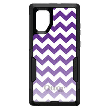 DistinctInk OtterBox Commuter Series Case for Apple iPhone or Samsung Galaxy - White Purple Fade Chevron Stripes