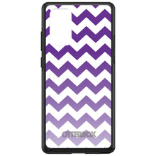 DistinctInk™ OtterBox Symmetry Series Case for Apple iPhone / Samsung Galaxy / Google Pixel - White Purple Fade Chevron Stripes