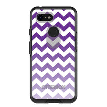 DistinctInk™ OtterBox Symmetry Series Case for Apple iPhone / Samsung Galaxy / Google Pixel - White Purple Fade Chevron Stripes