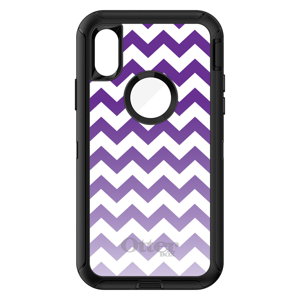 White Purple Fade Chevron Stripes OtterBox Defender Case for iPhone & Galaxy, view 3