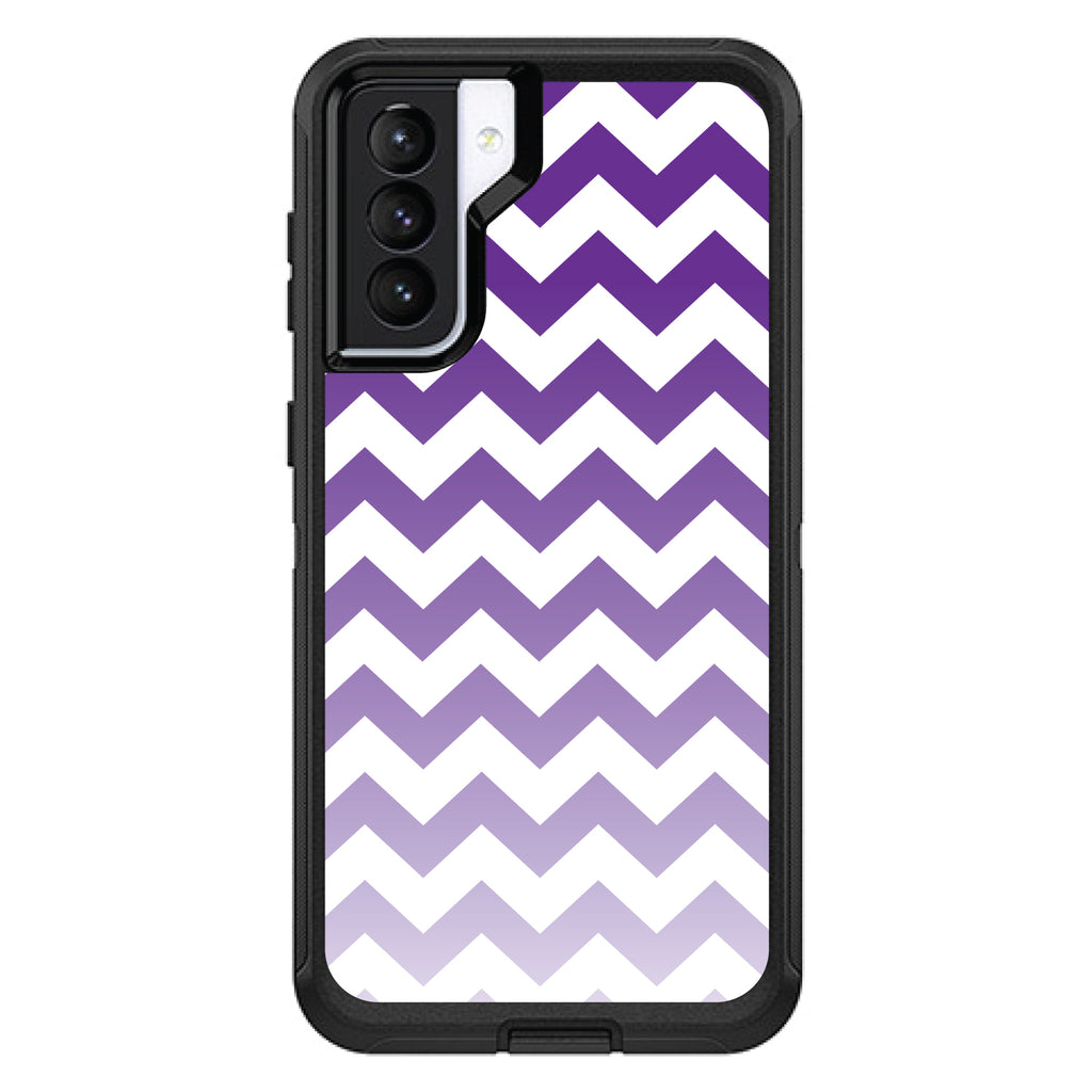 White Purple Fade Chevron Stripes OtterBox Defender Case for iPhone & Galaxy, view 5