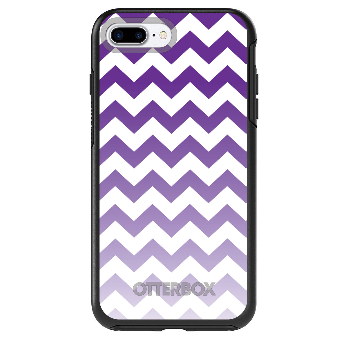 White Purple Fade Chevron Stripes OtterBox Symmetry Case for iPhone & Galaxy, view 2