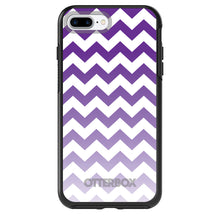DistinctInk™ OtterBox Symmetry Series Case for Apple iPhone / Samsung Galaxy / Google Pixel - White Purple Fade Chevron Stripes