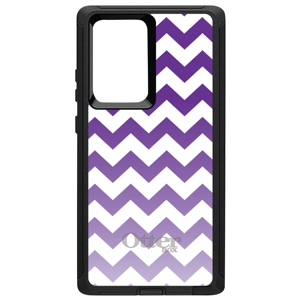 White Purple Fade Chevron Stripes OtterBox Defender Case for iPhone & Galaxy, view 13