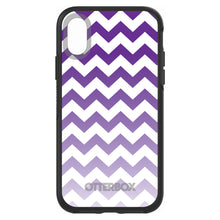 DistinctInk™ OtterBox Symmetry Series Case for Apple iPhone / Samsung Galaxy / Google Pixel - White Purple Fade Chevron Stripes