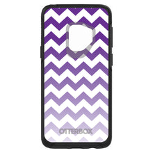 DistinctInk™ OtterBox Symmetry Series Case for Apple iPhone / Samsung Galaxy / Google Pixel - White Purple Fade Chevron Stripes