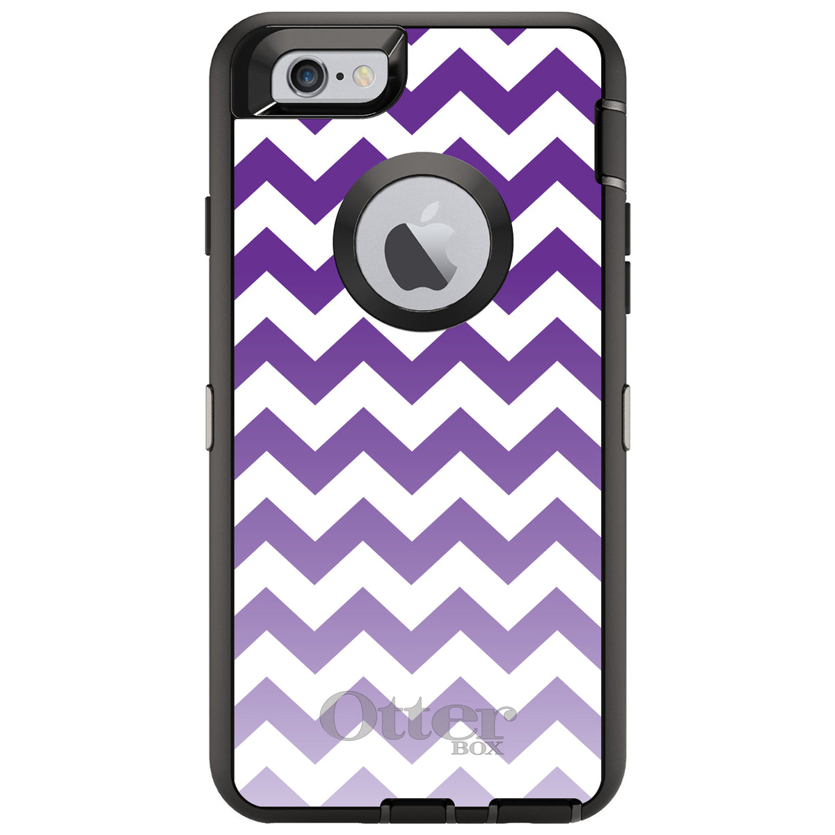 White Purple Fade Chevron Stripes OtterBox Defender Case for iPhone & Galaxy, view 4