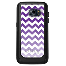 DistinctInk OtterBox Commuter Series Case for Apple iPhone or Samsung Galaxy - White Purple Fade Chevron Stripes