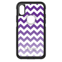 DistinctInk OtterBox Commuter Series Case for Apple iPhone or Samsung Galaxy - White Purple Fade Chevron Stripes