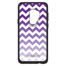 DistinctInk™ OtterBox Symmetry Series Case for Apple iPhone / Samsung Galaxy / Google Pixel - White Purple Fade Chevron Stripes