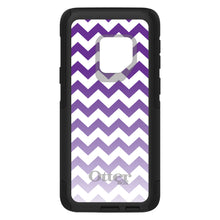 DistinctInk OtterBox Commuter Series Case for Apple iPhone or Samsung Galaxy - White Purple Fade Chevron Stripes