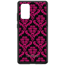 DistinctInk™ OtterBox Symmetry Series Case for Apple iPhone / Samsung Galaxy / Google Pixel - Black Hot Pink Damask Pattern