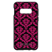 DistinctInk™ OtterBox Symmetry Series Case for Apple iPhone / Samsung Galaxy / Google Pixel - Black Hot Pink Damask Pattern