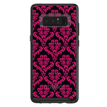 DistinctInk™ OtterBox Symmetry Series Case for Apple iPhone / Samsung Galaxy / Google Pixel - Black Hot Pink Damask Pattern