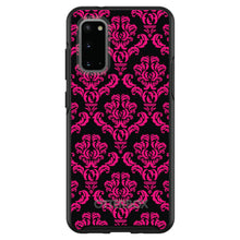 DistinctInk™ OtterBox Symmetry Series Case for Apple iPhone / Samsung Galaxy / Google Pixel - Black Hot Pink Damask Pattern