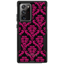 DistinctInk™ OtterBox Commuter Series Case for Apple iPhone or Samsung Galaxy - Black Hot Pink Damask Pattern