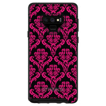 DistinctInk™ OtterBox Symmetry Series Case for Apple iPhone / Samsung Galaxy / Google Pixel - Black Hot Pink Damask Pattern
