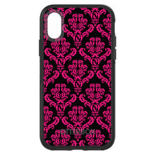 DistinctInk™ OtterBox Symmetry Series Case for Apple iPhone / Samsung Galaxy / Google Pixel - Black Hot Pink Damask Pattern