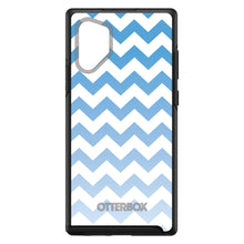 DistinctInk™ OtterBox Symmetry Series Case for Apple iPhone / Samsung Galaxy / Google Pixel - White Blue Fade Chevron Stripes
