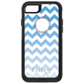 White Blue Fade Chevron Stripes OtterBox Commuter Case for iPhone & Galaxy