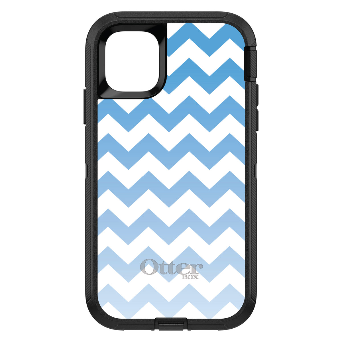 White Blue Fade Chevron Stripes OtterBox Defender Case for iPhone & Galaxy, view 2