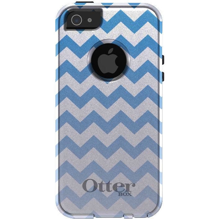 White Blue Fade Chevron Stripes OtterBox Commuter Case for iPhone & Galaxy, view 5