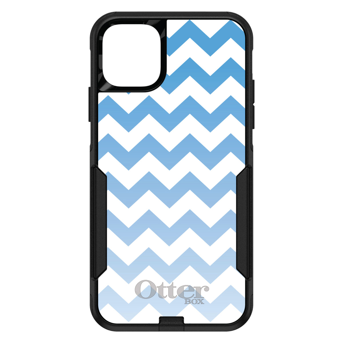 White Blue Fade Chevron Stripes OtterBox Commuter Case for iPhone & Galaxy, view 2