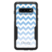 DistinctInk™ OtterBox Commuter Series Case for Apple iPhone or Samsung Galaxy - White Blue Fade Chevron Stripes