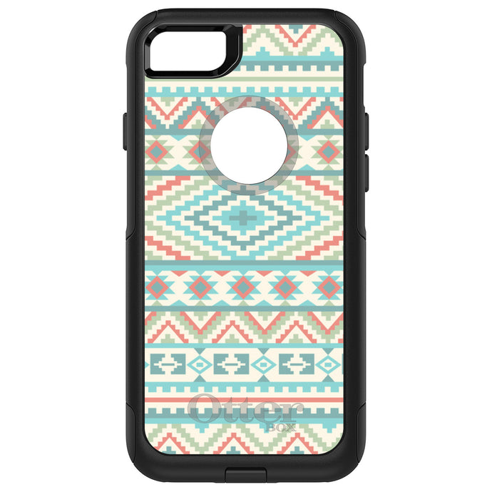 DistinctInk OtterBox Commuter Series Case for Apple iPhone or Samsung Galaxy - Blue Orange White Tribal Print