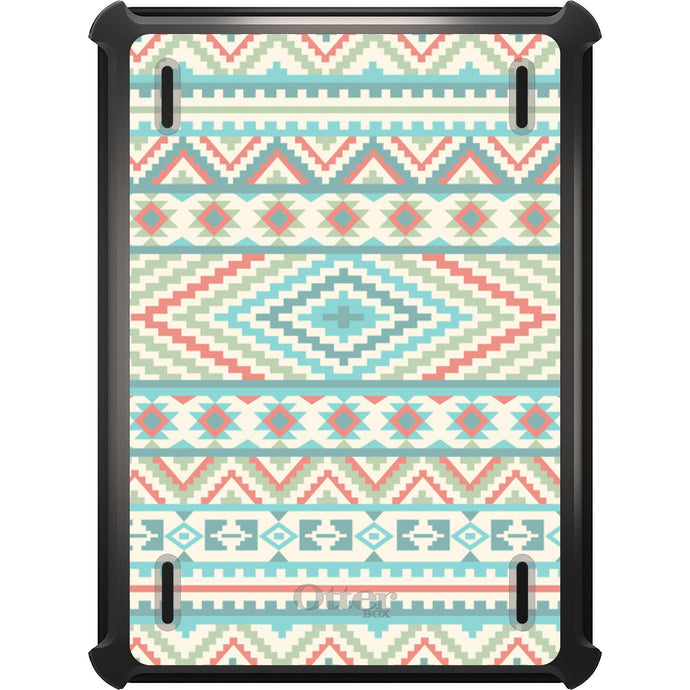 DistinctInk™ OtterBox Defender Series Case for Apple iPad / iPad Pro / iPad Air / iPad Mini - Blue Orange White Tribal Print