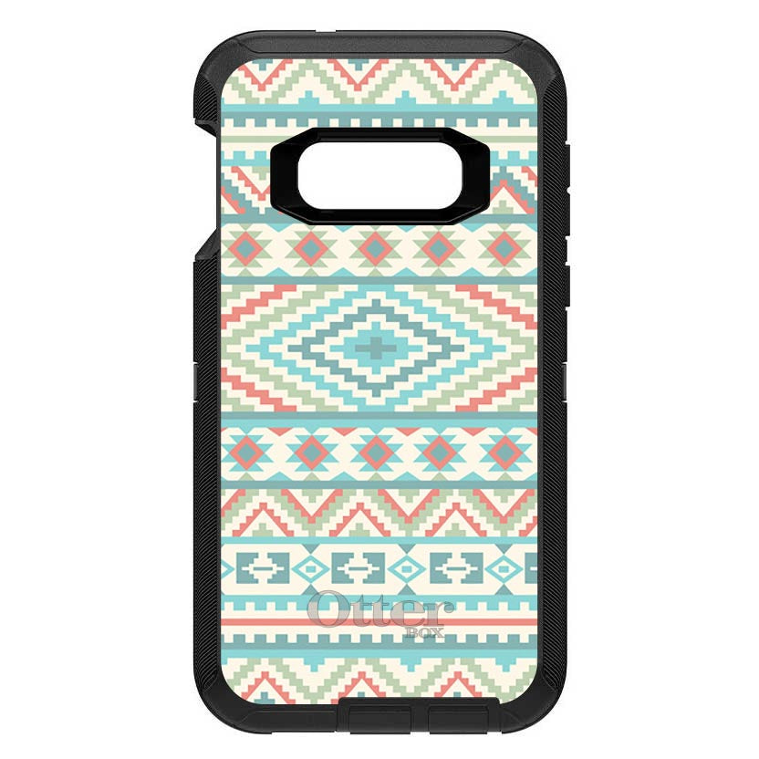 Blue Orange White Tribal Print OtterBox Defender Case for iPhone & Galaxy, view 10