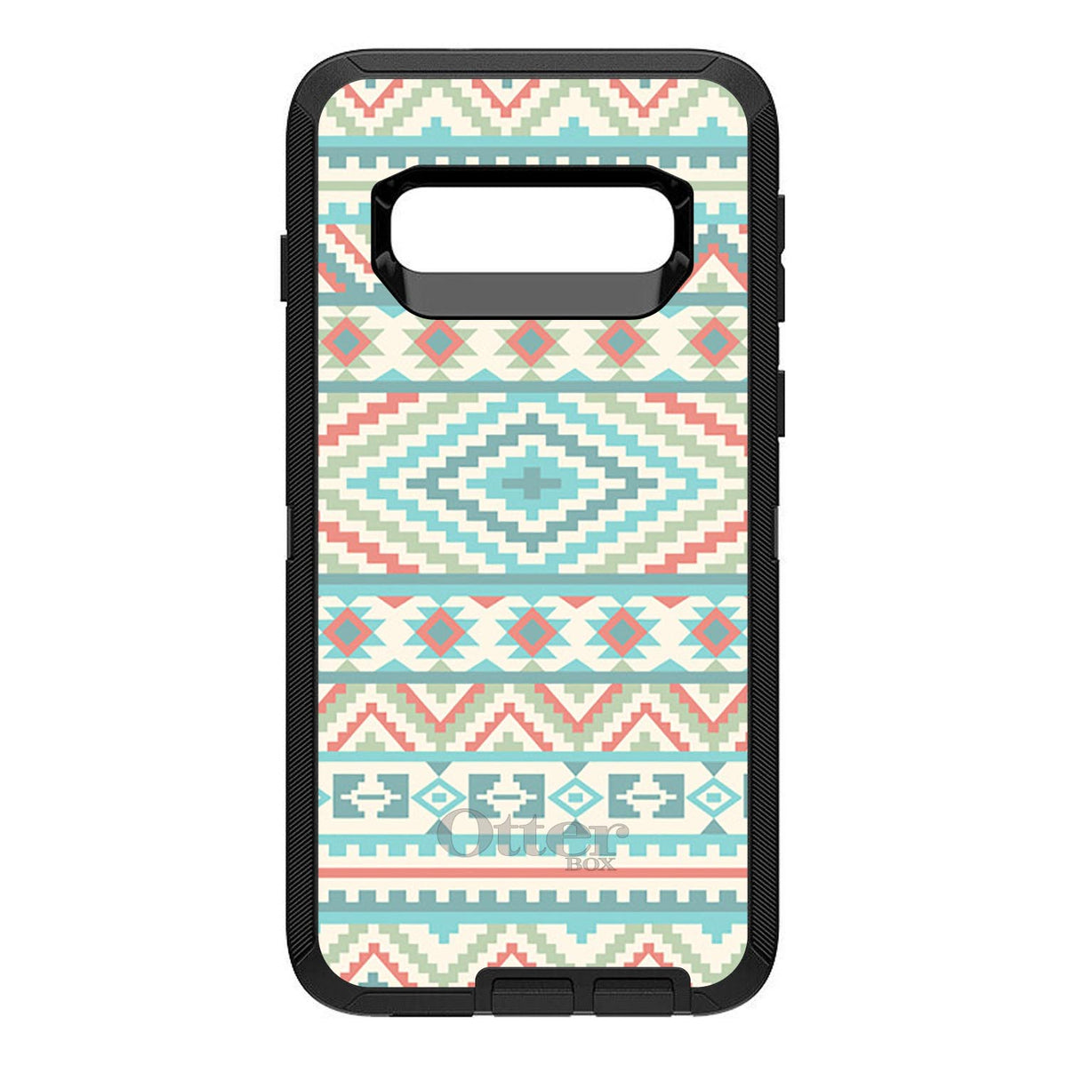 Blue Orange White Tribal Print OtterBox Defender Case for iPhone & Galaxy, view 9