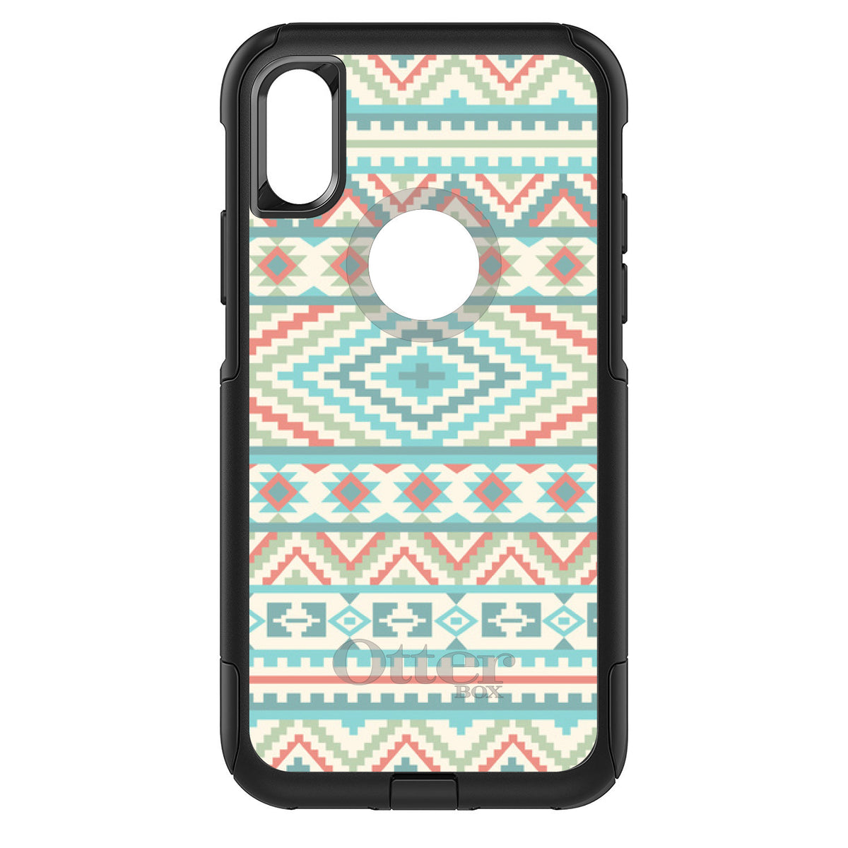 Blue Orange White Tribal Print OtterBox Commuter Case for iPhone & Galaxy, view 3
