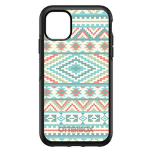 DistinctInk™ OtterBox Symmetry Series Case for Apple iPhone / Samsung Galaxy / Google Pixel - Blue Orange White Tribal Print
