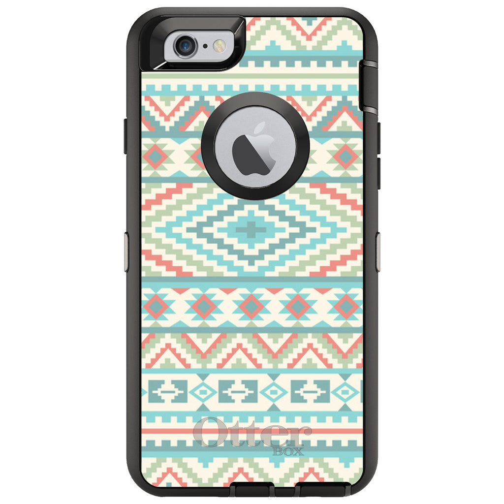Blue Orange White Tribal Print OtterBox Defender Case for iPhone & Galaxy, view 4