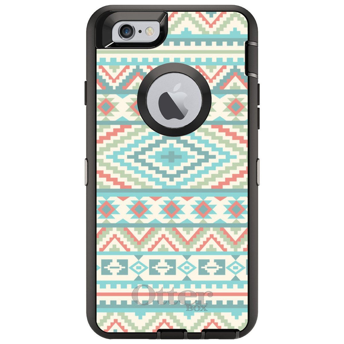 Blue Orange White Tribal Print OtterBox Defender Case for iPhone & Galaxy, view 4