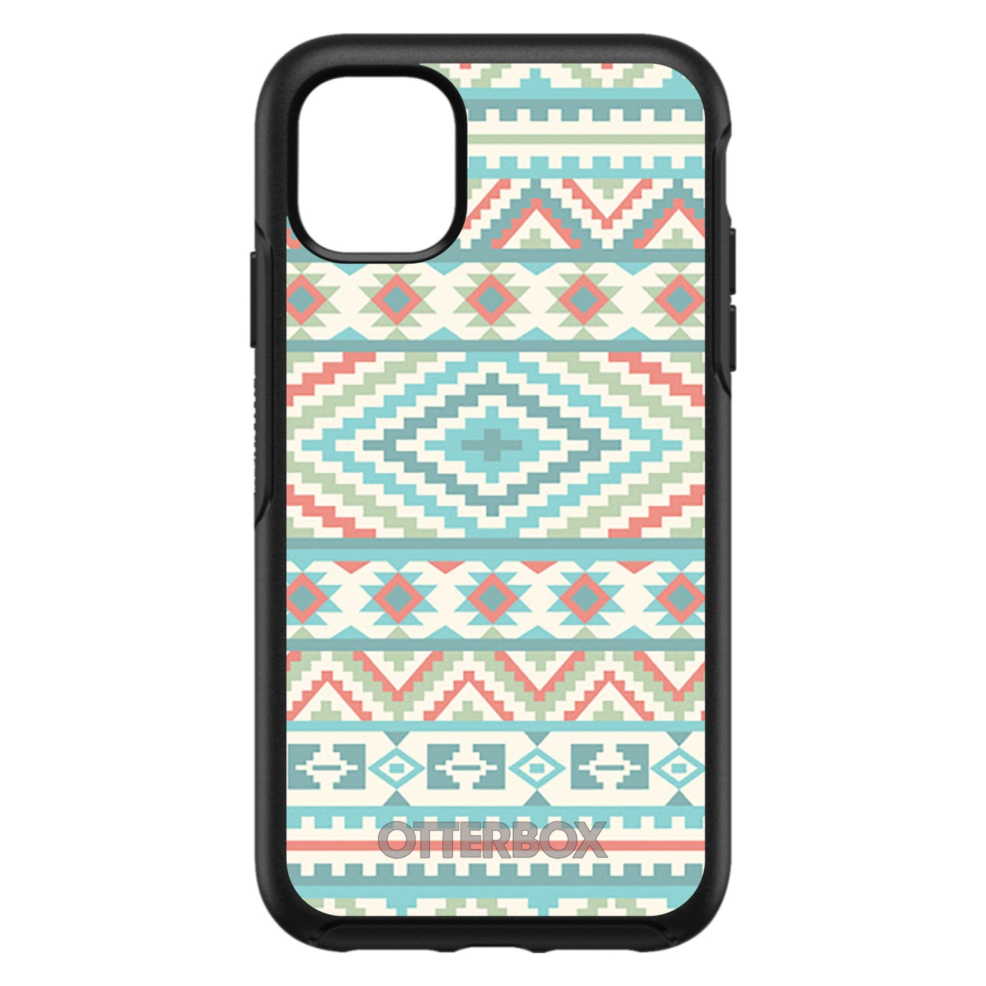 DistinctInk™ OtterBox Symmetry Series Case for Apple iPhone / Samsung Galaxy / Google Pixel - Blue Orange White Tribal Print