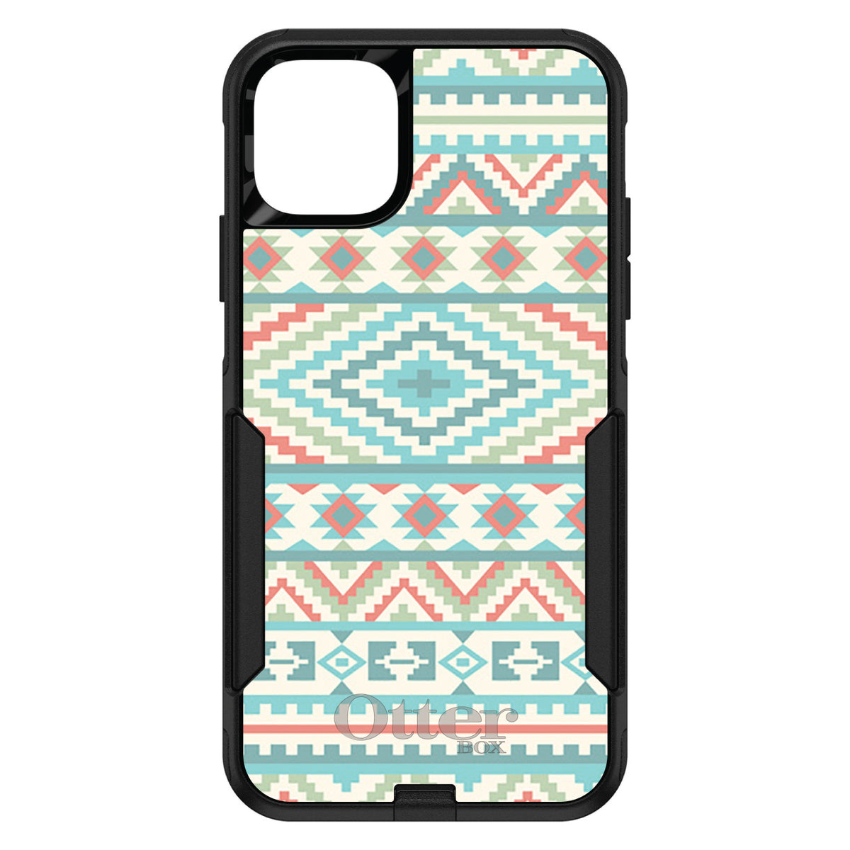 Blue Orange White Tribal Print OtterBox Commuter Case for iPhone & Galaxy, view 2