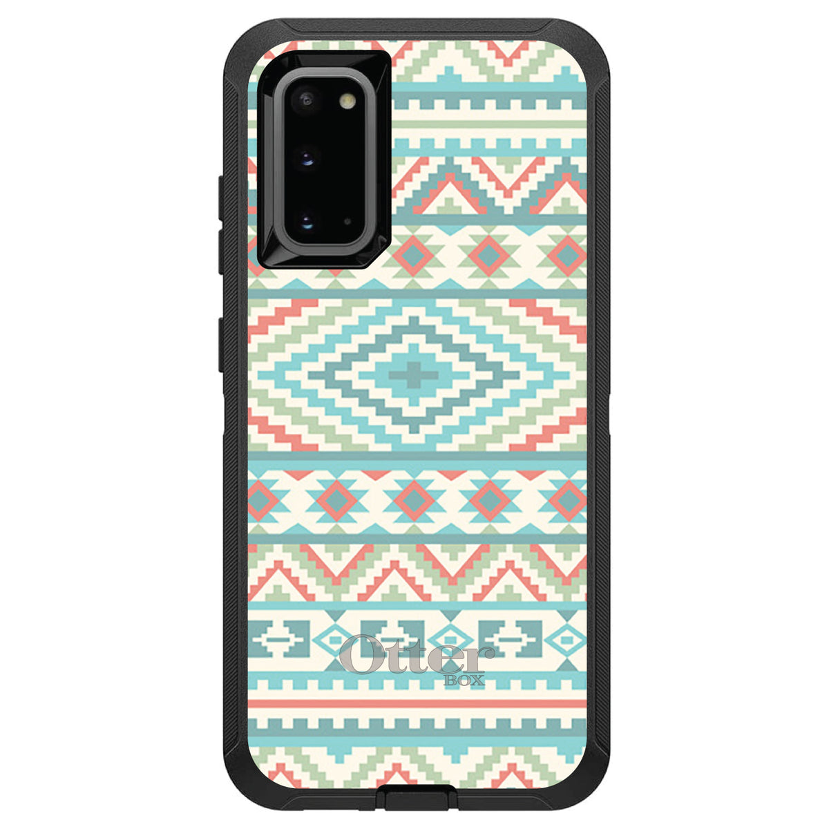 Blue Orange White Tribal Print OtterBox Defender Case for iPhone & Galaxy, view 8