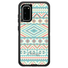 DistinctInk™ OtterBox Defender Series Case for Apple iPhone / Samsung Galaxy / Google Pixel - Blue Orange White Tribal Print
