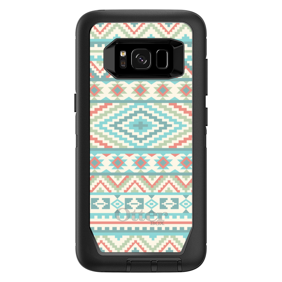Blue Orange White Tribal Print OtterBox Defender Case for iPhone & Galaxy, view 12
