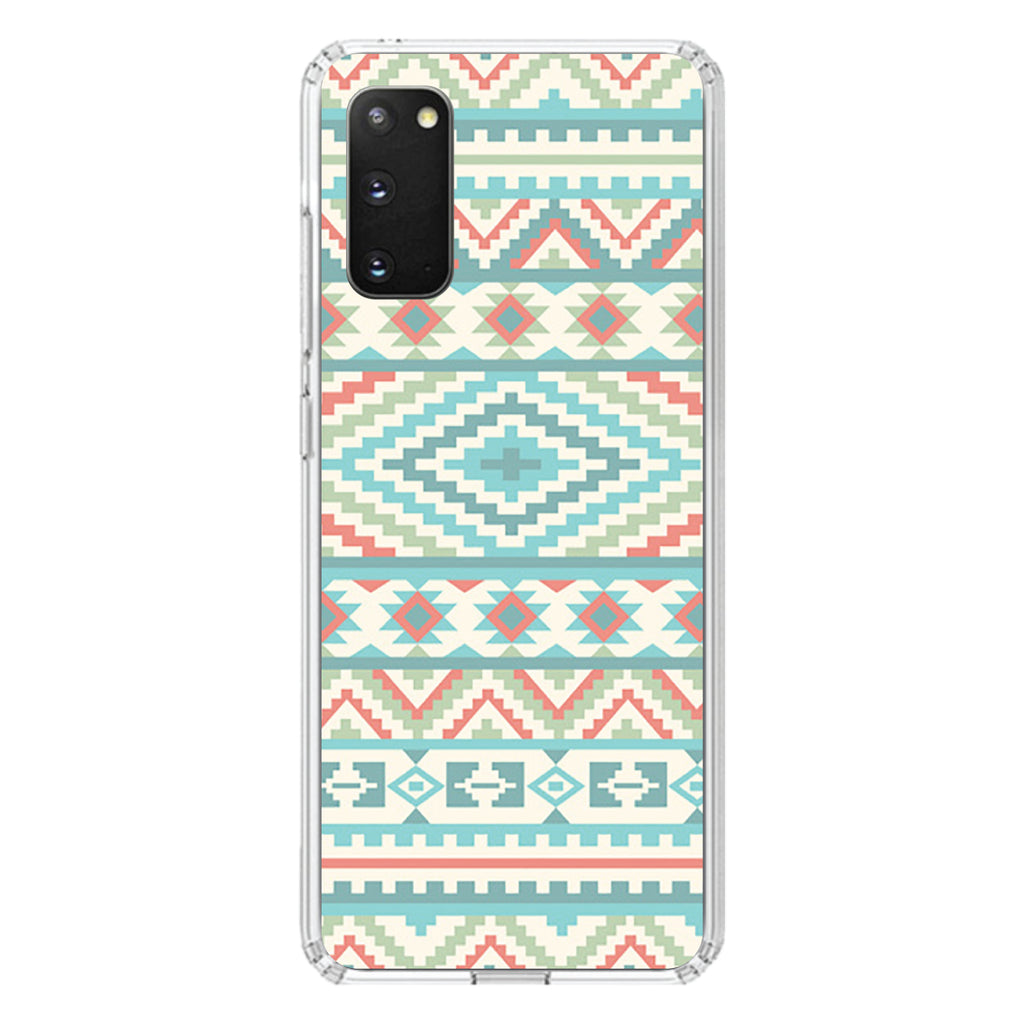Blue Orange White Tribal Print Clear Shockproof iPhone Case, view 13