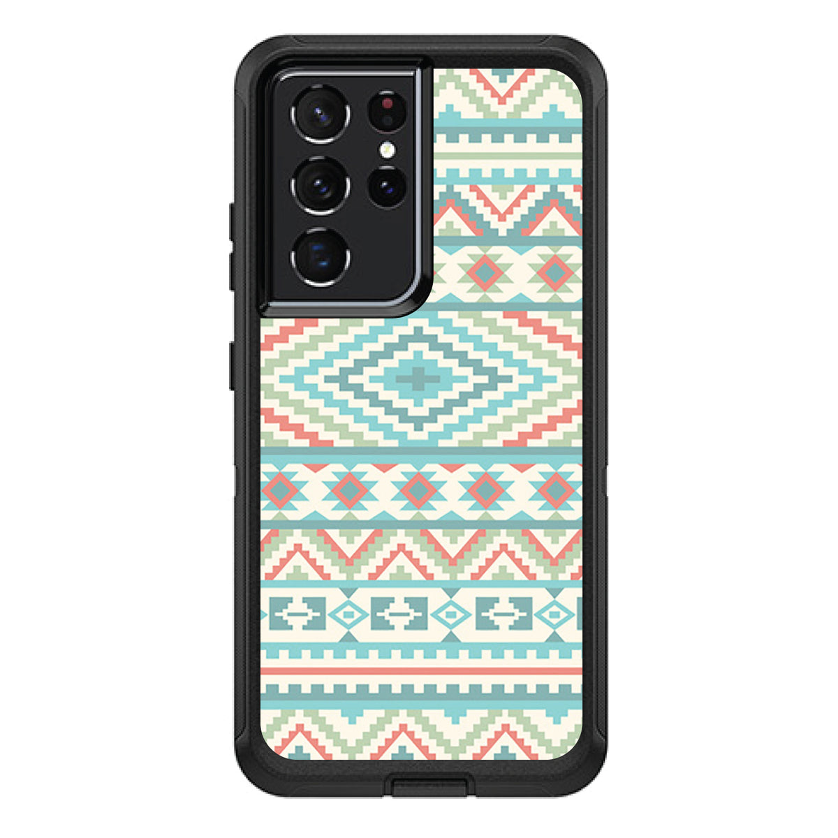 Blue Orange White Tribal Print OtterBox Defender Case for iPhone & Galaxy, view 7
